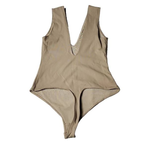 Intimately Free People nude deep v crotch snap smooth body suit - Picture 3 of 6